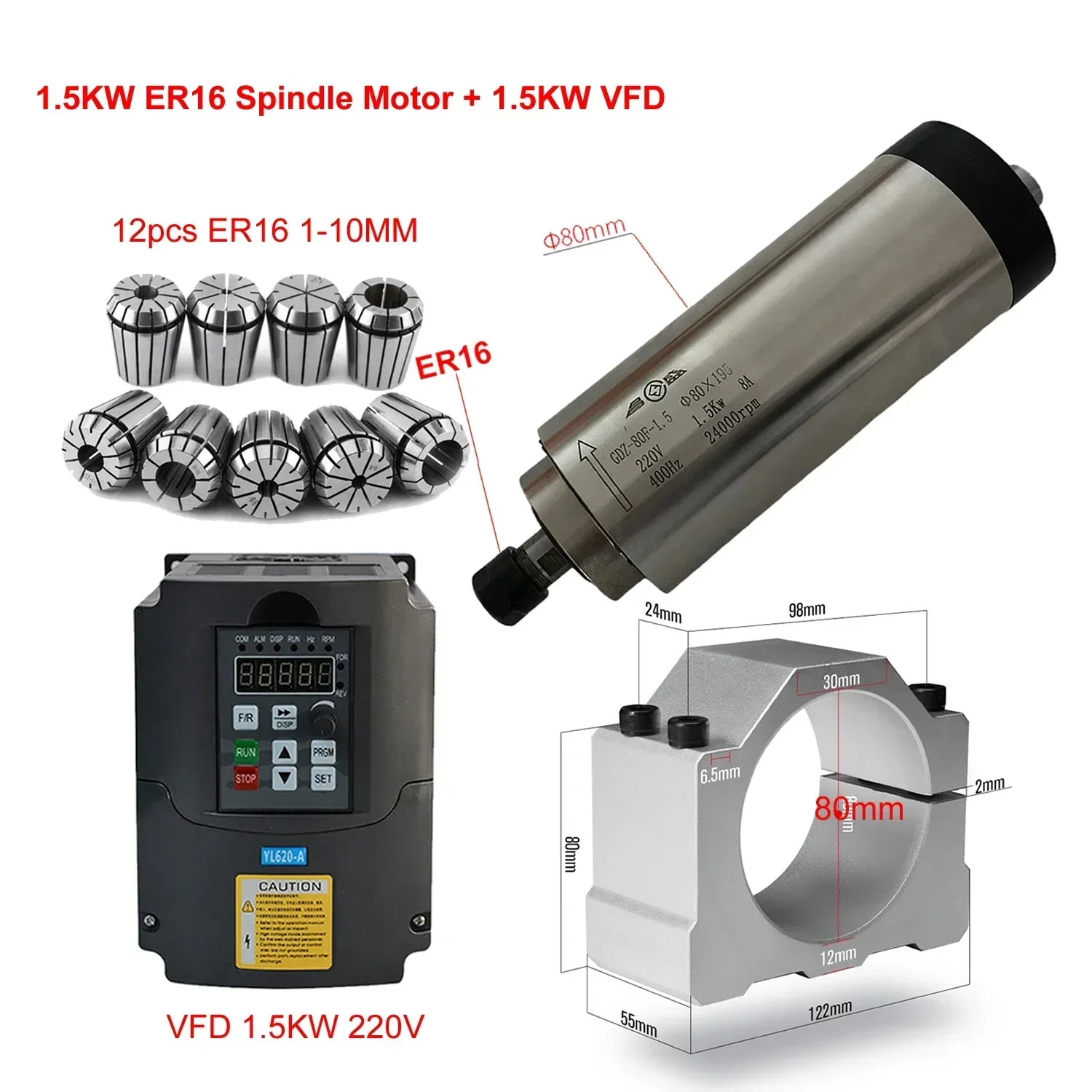 Kit Motore Mandrino CNC Raffre - Er20 Collet Chuck Spindle Motor 220V recensione e prezzo
